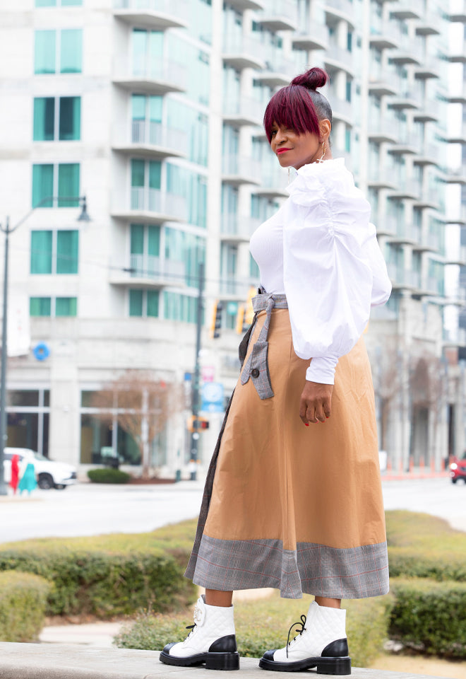 Khaki/Plaid Skirt