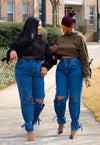 Ripped & Tied Up Jeans